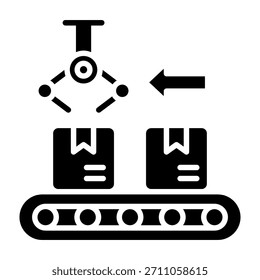 Línea de embalaje Icon Glyph Ilustración vectorial