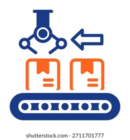 Línea de empaquetado Icono de color mezclado Ilustración vectorial