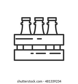 packaging linear icon. bottles in box