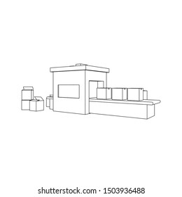 Packaging Machine isolated line art (Business brochure asset)