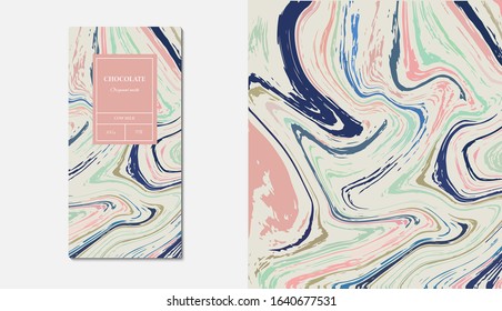  Сhocolate packaging marble. Vector packaging template with modern marble patterns. Vector Set Of Chocolate Bar Package Designs. Trendy luxury product branding template with label pattern 