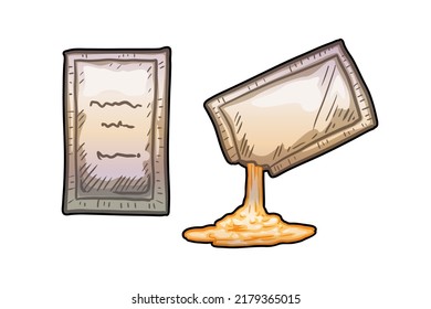 packaging of medicine powder vector illustration on white background