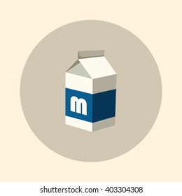 Packaging of milk icon, color. Vector illustration.