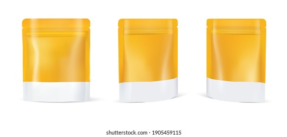 Packaging mock ups isolated on white background. Realistic 3D vector illustration.