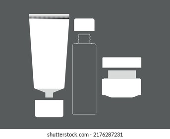 Packaging Mockup Vector Personal care Tube Bottle Jar Toner Facial Wash Day Cream minimalist classic modern