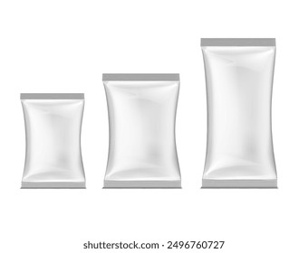 Packaging mockups for chips of various sizes. Vector illustration