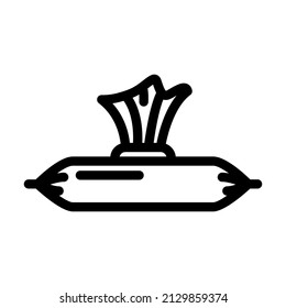 empaque del vector de icono de línea de servilletas. marca de empaquetado de servilletas. símbolo de contorno aislado ilustración negra