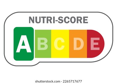 Packaging with nutri score. Letter A. Vector illustration.