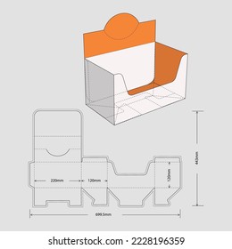 packaging opposite display stand and die cut template