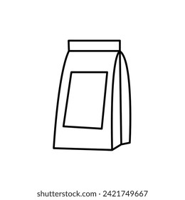 Packaging, package. Coloring page, icon, black and white vector illustration.