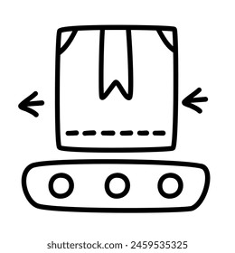 packaging of package shipping and delivery in doodle icons
