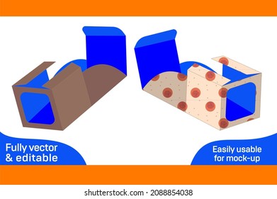 Verpackung Papier-Schaukasten-Vorlage und 3D-Box-Design Vektor-Datei