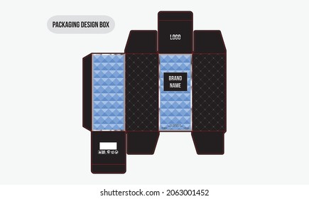 Packaging Perfume box Design Blue and Black