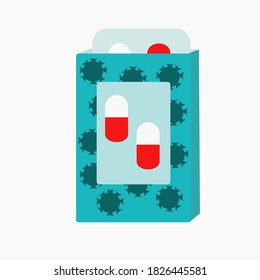 The packaging of pills of blue color from viruses