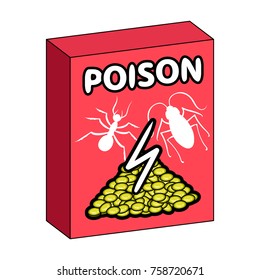 Packaging with poison single icon in cartoon style for design.Pest Control Service vector symbol stock illustration web.