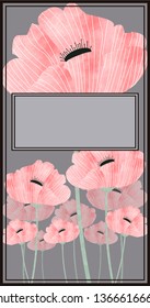 Packaging poppies label in watercolor effect