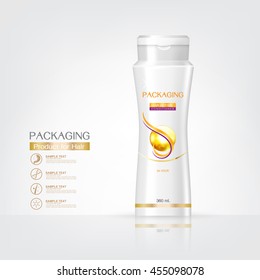 Packaging products Hair Care design, shampoo bottle templates on White background