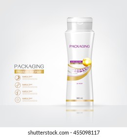 Packaging products Hair Care design, shampoo bottle templates on White background