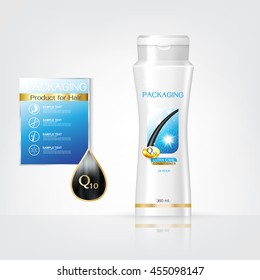 Packaging Products Hair Care Design, Shampoo Bottle Templates On White Background
