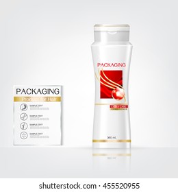 Packaging products Hair Care design, shampoo bottle templates on White background