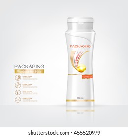 Packaging products Hair Care design, shampoo bottle templates on White background