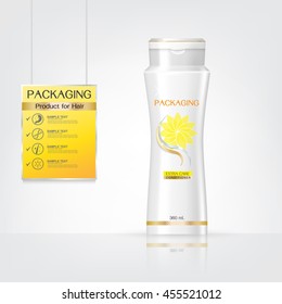 Packaging products Hair Care design, shampoo bottle templates on White background
