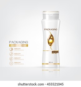 Packaging products Hair Care design, shampoo bottle templates on White background