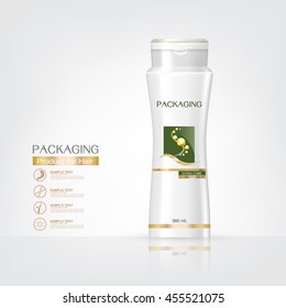 Packaging products Hair Care design, shampoo bottle templates on White background
