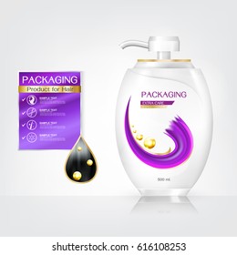 Packaging products Hair Care design, shampoo bottle templates on White background