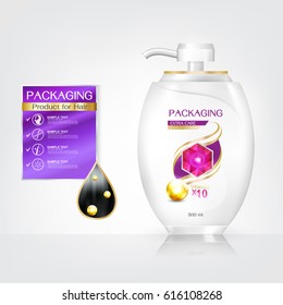 Packaging products Hair Care design, shampoo bottle templates on White background