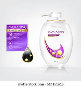 Packaging products Hair Care design, shampoo bottle templates on White background