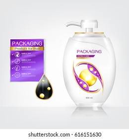 Packaging products Hair Care design, shampoo bottle templates on White background