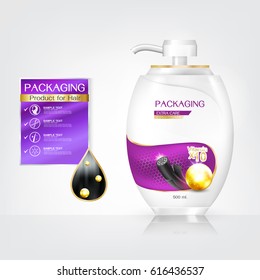 Packaging products Hair Care design, shampoo bottle templates on White background