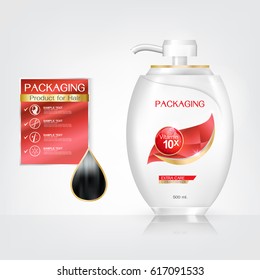 Packaging products Hair Care design, shampoo bottle templates on White background