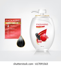 Packaging products Hair Care design, shampoo bottle templates on White background