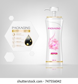 Packaging products Hair Care design, shampoo bottle templates on White background