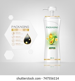 Packaging products Hair Care design, shampoo bottle templates on White background