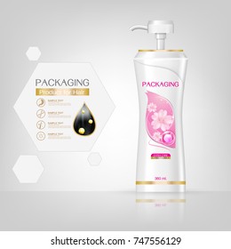 Packaging products Hair Care design, shampoo bottle templates on White background