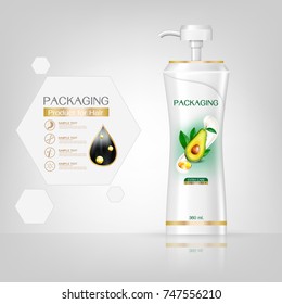 Packaging products Hair Care design, shampoo bottle templates on White background