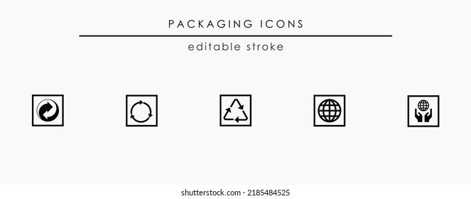 Packaging products vector design set