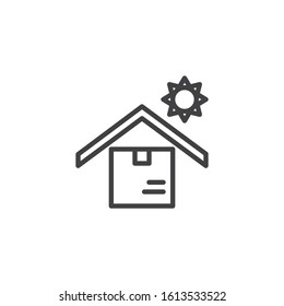 Packaging protection line icon. linear style sign for mobile concept and web design. Parcel protect from heat outline vector icon. Logistics delivery service symbol, logo illustration