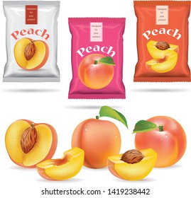 Packaging for putting peaches for design.illustration