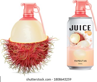 Empaquetado para el vector real rambutan .ilustración
