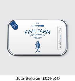 Packaging For Seafood. Label For Boxing Natural Products. Tuna.