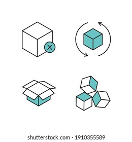 Packaging set icon, isolated Packaging set sign icon, vector illustration