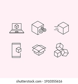 Packaging set icon, isolated Packaging set sign icon, vector illustration