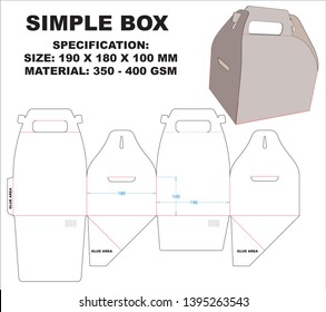 Packaging Simple Hand Carry Box Vector Stock Vector (Royalty Free ...