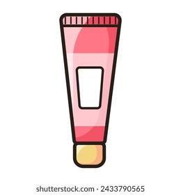 Packaging for skincare cosmetics. A tube of toothpaste. Vector illustration in flat style.