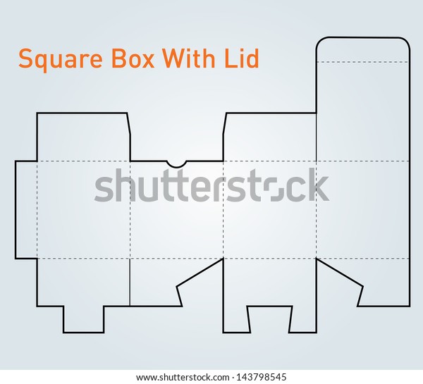 Download Packaging Square Box Lid Template Vector Stock Vector ...