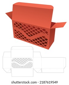 Packaging with stenciled Japanese pattern die cut template and 3D mockup